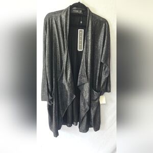 NWT Religion We Live In Black Gunmetal Whimsigoth Oversized Cardigan Women's M12